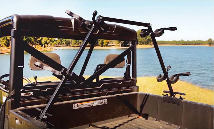 Picture of: Great Day Sporting Clays UTV Gun Rack Model QDSC It attaches securely to  the sides of the cargo bed with use of lag s