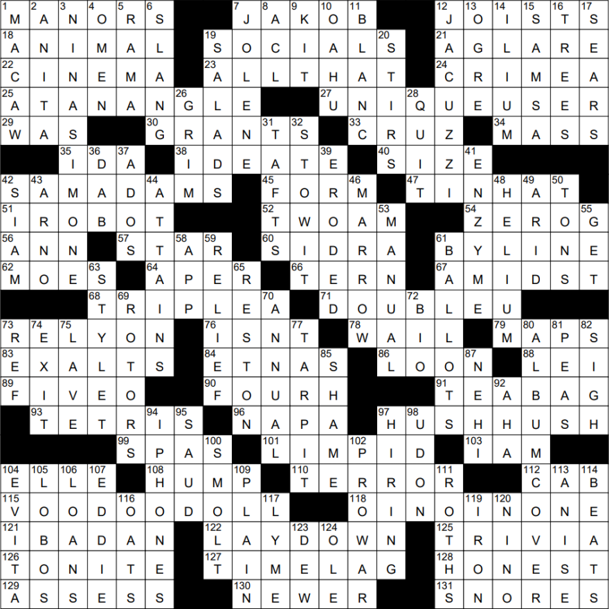 Picture of: – NY Times Crossword  Aug , Sunday – NYXCrossword