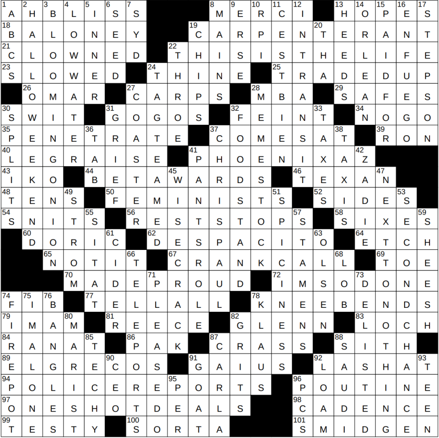 Picture of: – NY Times Crossword  Dec , Sunday – NYXCrossword