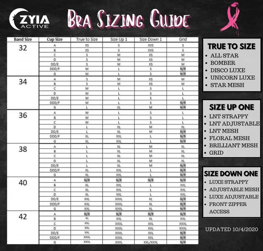 Picture of: Pin by Cheryl L/N on Clothing  Bra size charts, Sports bra sizing