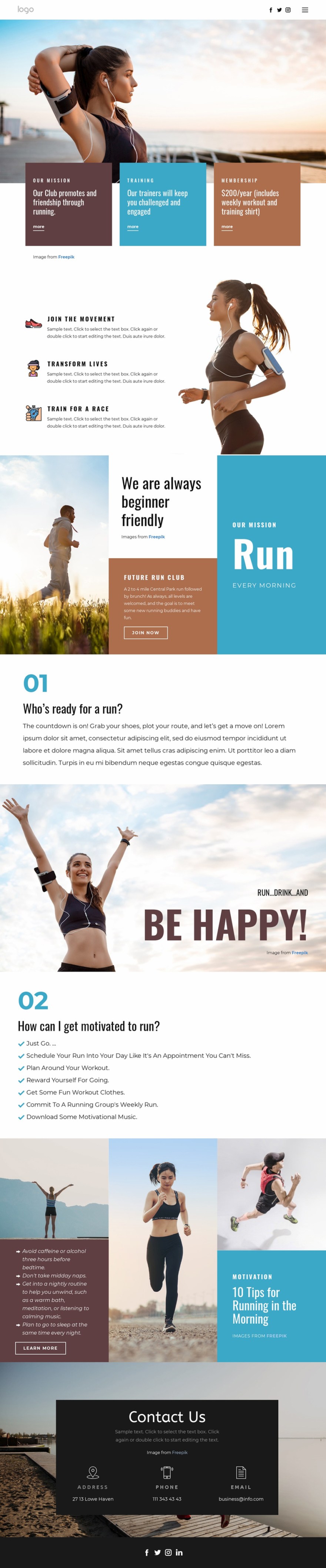 Picture of: Running club for sports Squarespace Template Alternative