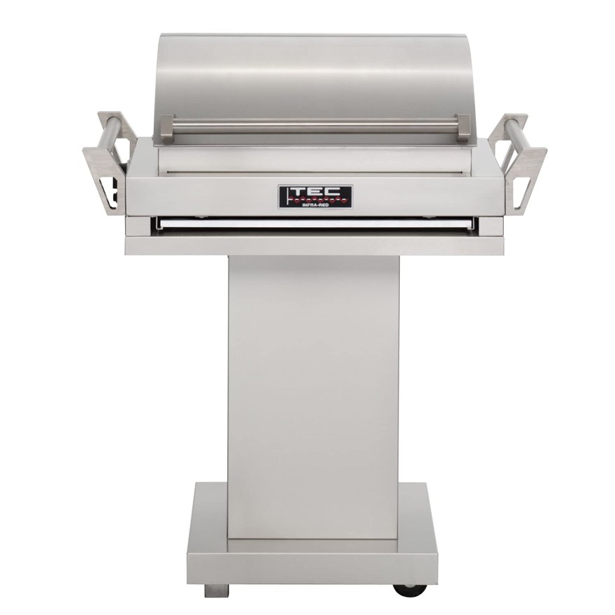 Picture of: TEC G-Sport FR Natural Gas Grill On Stainless Steel Pedestal with Right  Side Shelf