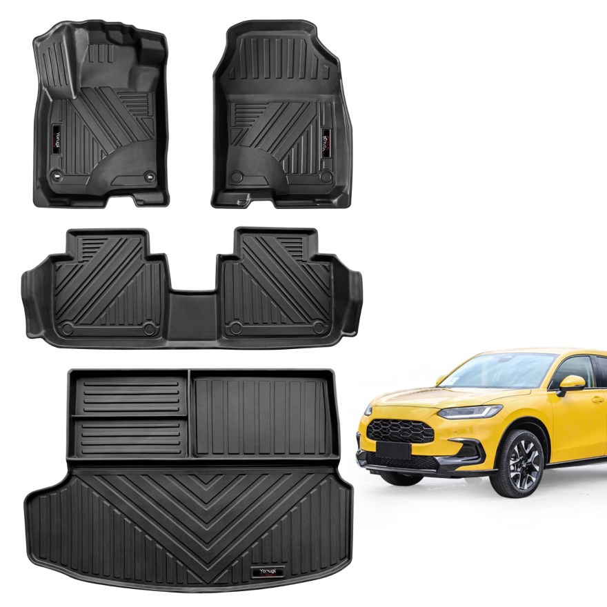 Picture of: Yonugli Custom Fit for  Honda HR-V Floor Mats and Cargo Liner Full Set  All Weather TPE Rubber Protection Mat Honda HRV Accessories (Floor