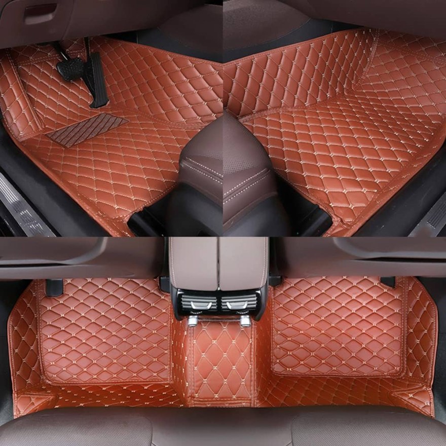 Picture of: Fitted Car Floor Mats Leather for Volkswagen VW Atlas Cross Sport /  Teramont X     , All Inclusive Doormat Car Mat,  Waterproof