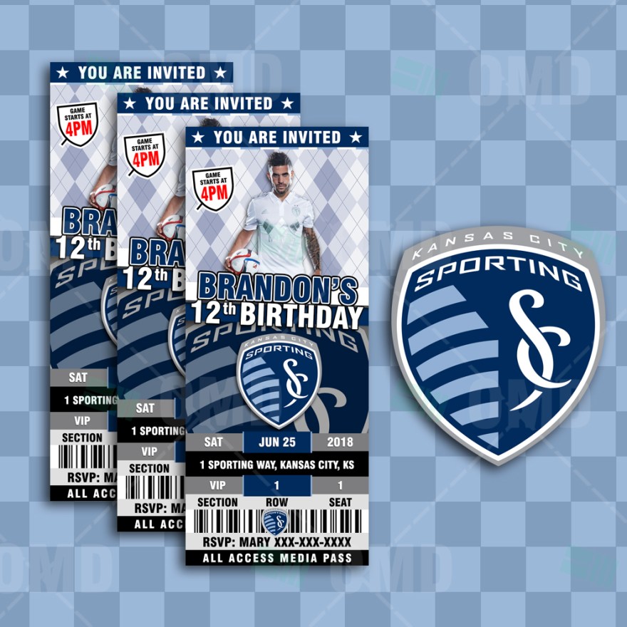 Picture of: Sporting Kansas City Ticket Style Sports Party Invites – Sports