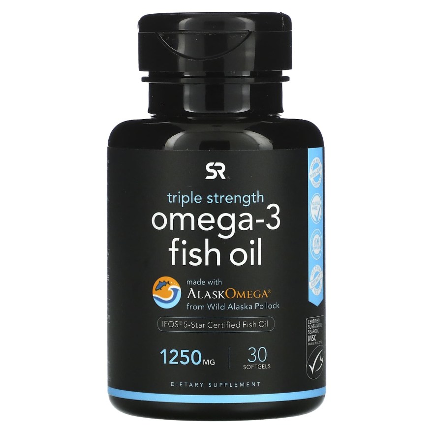Picture of: Sports Research, Omega- Fish Oil, Triple Strength, Omega-